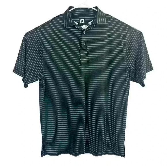 FootJoy Other - FootJoy Golf‎ Polo Large Black with White Stripes West Lake - Athletic Fit